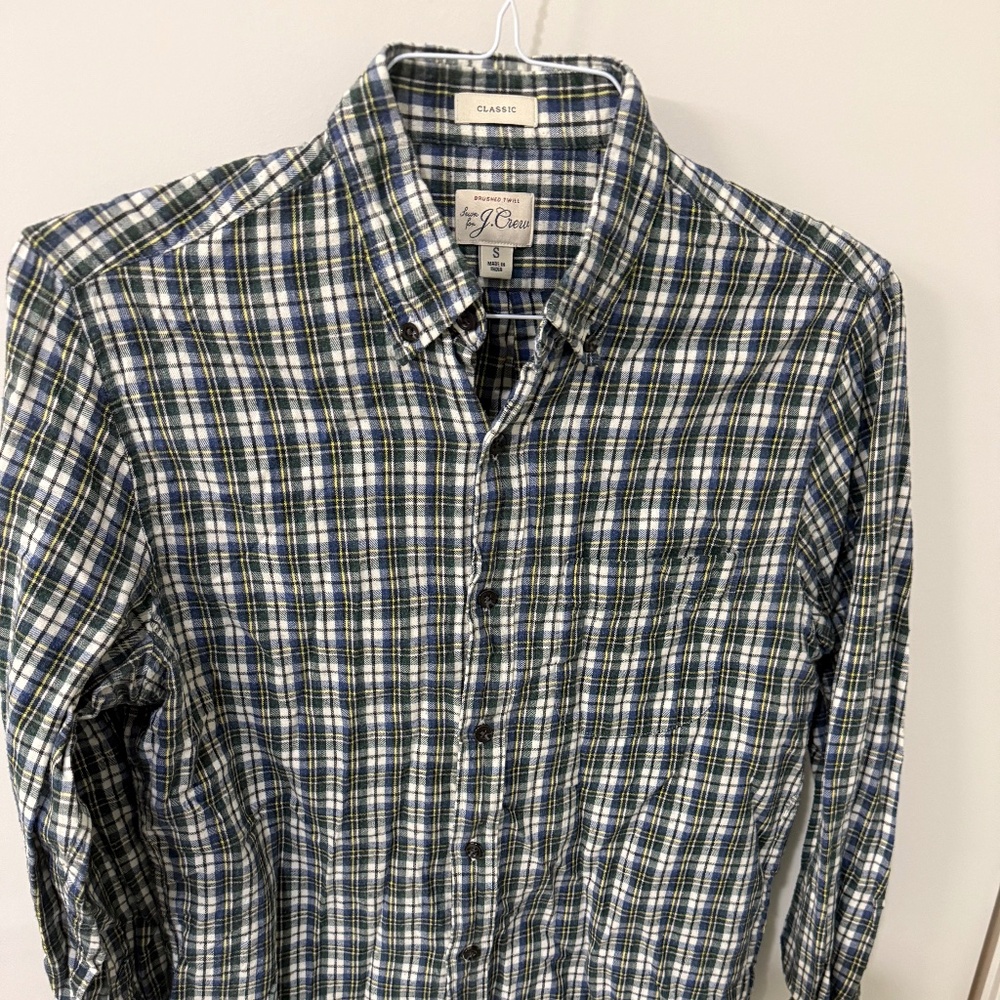 J.Crew Men's Flannel Brushed Twill Plaid Shirt